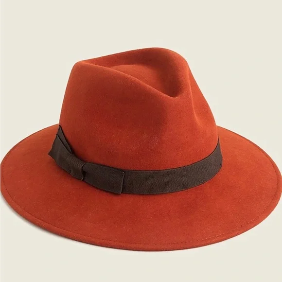 J.Crew Western Hat Made in Italy J.Crew Fedora Western Hat Grosgrain Trim 100% Wool Made in  main image 4